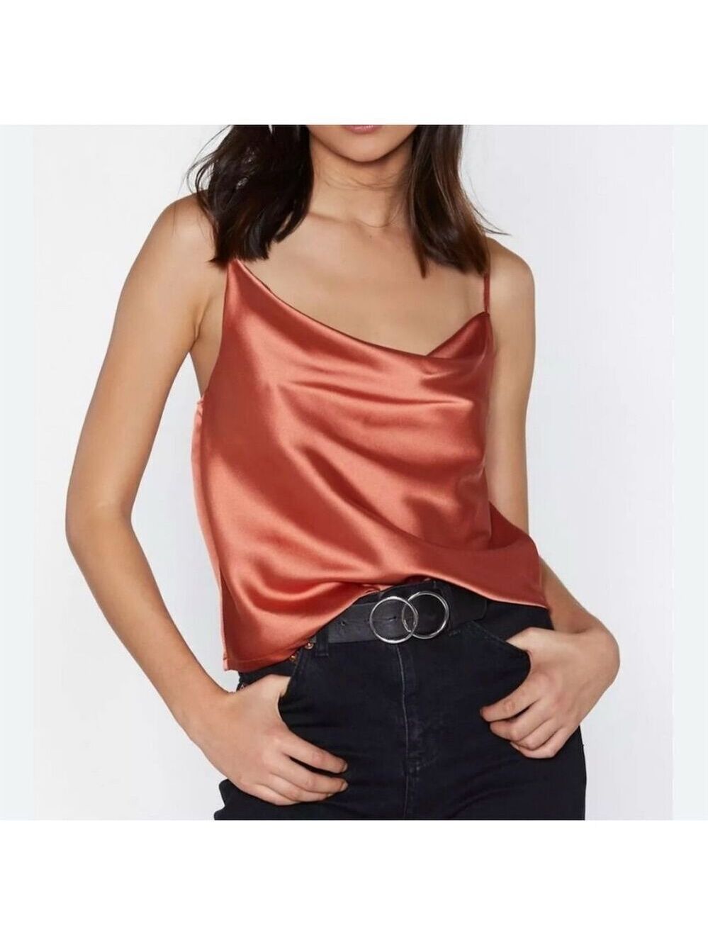 Intermix Women's Cowl Neck Camisole Top Copper Size M Sleeveless